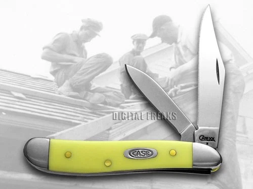 Case xx Knife Peanut Yellow Delrin Handle Carbon Steel Pocket Knives 00030 - Image 2 of 4