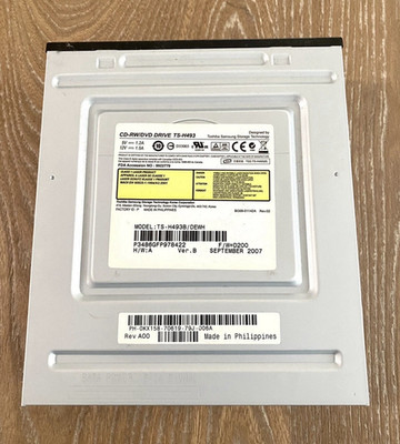 Toshiba Samsung TS-H493B/DEWH 5.25'' SATA Internal CD-RW/DVD-ROM 52x