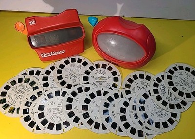 Set Of 2 3D VIEWMASTER Red Viewer Vintage W/  Reels Scooby Doo Bugs Life An More