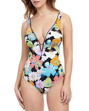 Profile by Gottex® (SIZE 10) Rising Sun V-Neck Halter One Piece Swimsuit - $104