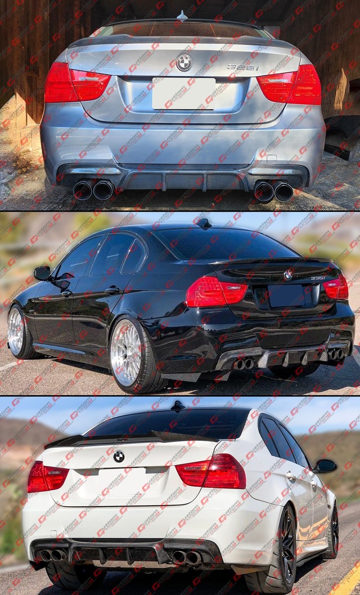 For 2006-2011 BMW E90 E91 M Sport Carbon Fiber Quad Exhaust Rear