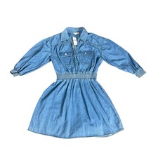American Eagle Denim Shirt Dress Women’s M NWT Puff Sleeve Smocked Waist