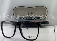 Ray-Ban Square Eyeglasses Black Acetate Frame Clear Demo Lens RB5387 2000 54mm