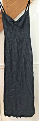 WOMENS juniors BLACK SPARKLE VELVET Dress PROM BRIDESMAID FORMAL GOWN SIZE 3 30''