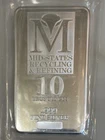 10 Troy OZ .999 Fine Mid- States  Silver Bar