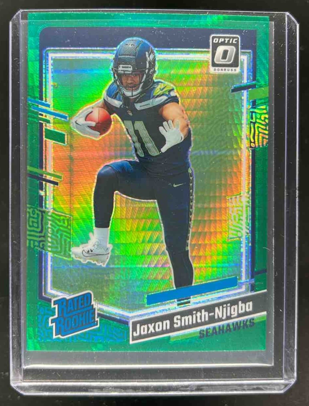 2023 Donruss Optic Jaxon Smith-Njigba Green Hyper Prizm Rated Rookie #293