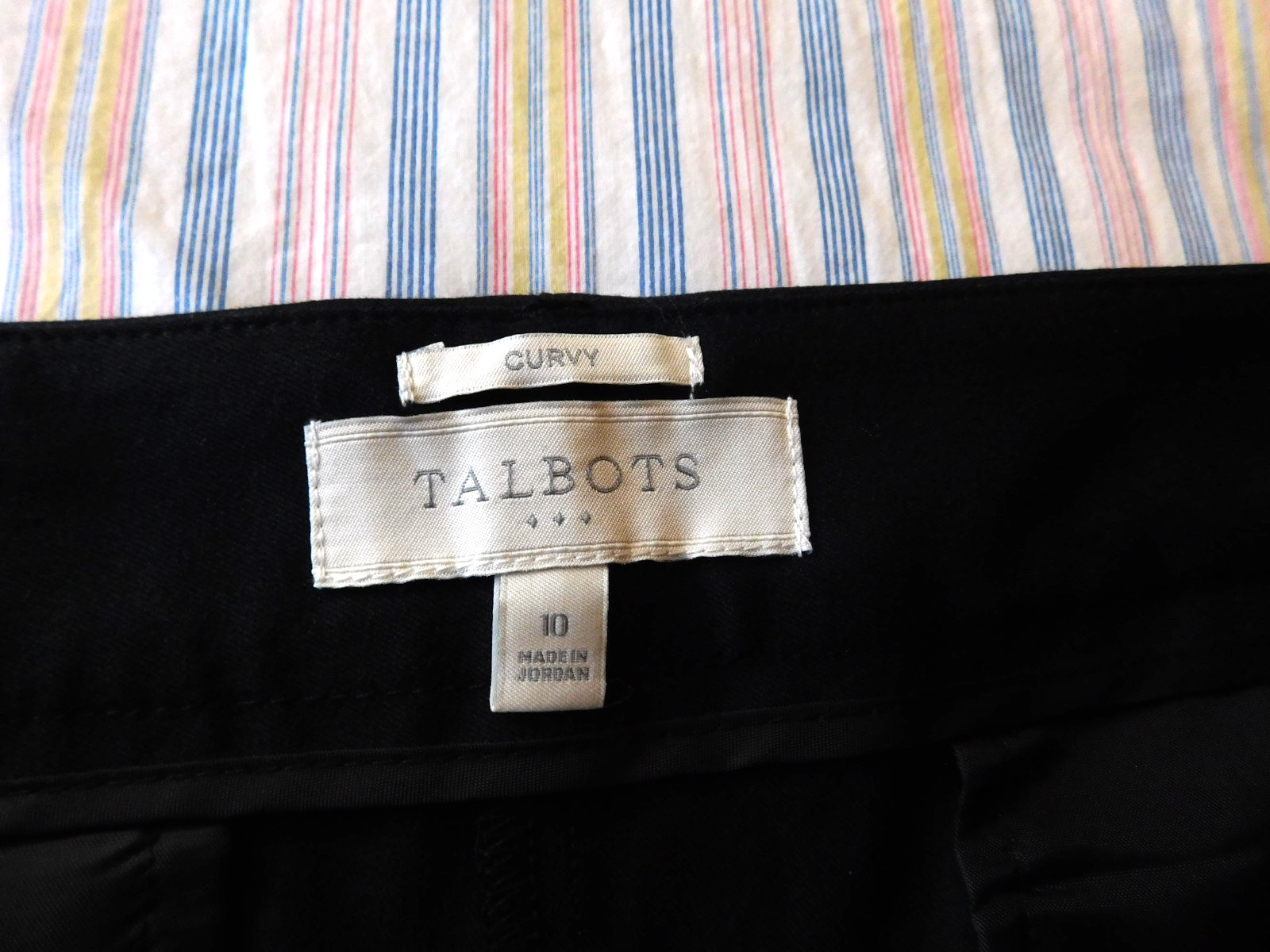 NWT Talbots Trousers Size 10 Curvy Black Straight Leg Career Dress Pants thumbnail 3