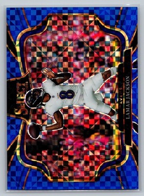 2025 Panini Select #461 Lamar Jackson Blue Prizm #/75