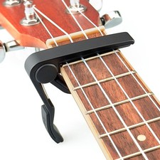 WINGO Pro Ukulele Capo for Soprano Concert Baritone, Black. Ukulele Capo Black