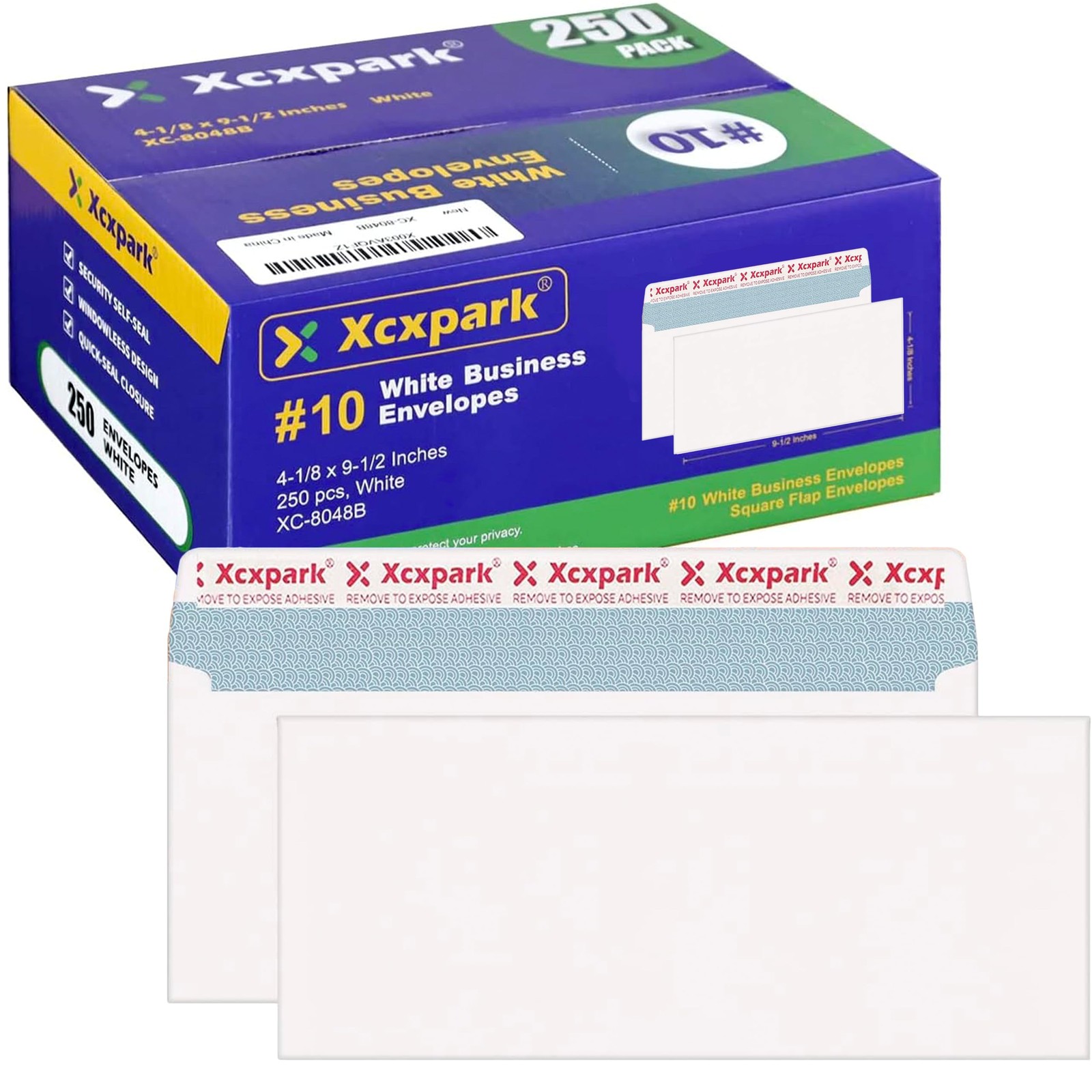 Xxcxpark 250 PCS #10 White Self Seal Kraft envelopes (250 PCS),