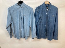 Ralph Lauren Mens XL Denim Shirts Classic Fit Light & Dark Wash Polo Logo