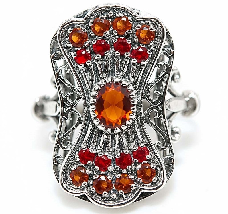 1CT Smoky Topaz 925 Solid Sterling Silver Edwardian Ring Sz 8 PC12-5