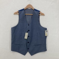 Alfani Suit Vest Mens Medium Slim Fit Stretch Travel Wrinkle Resistant Blue NWT