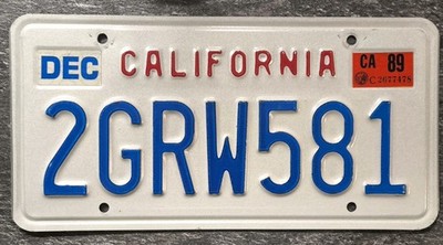 California , USA Nummernschild / Kennzeichen / License Plate / TOP Zustand