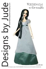 Regency Doll Clothes Sewing Pattern 18.25" Resin Evangeline Ghastly Tonner