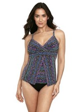 Miraclesuit Women's Swimwear Stitch It Cleo Soft Cup Tummy Control Tankini Top,