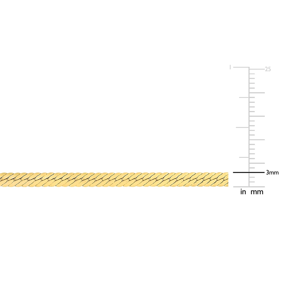 Collar de cadena de espiga de 3 mm enchapado en amarillo Amour - 18 pulgadas Foto 3 de 4