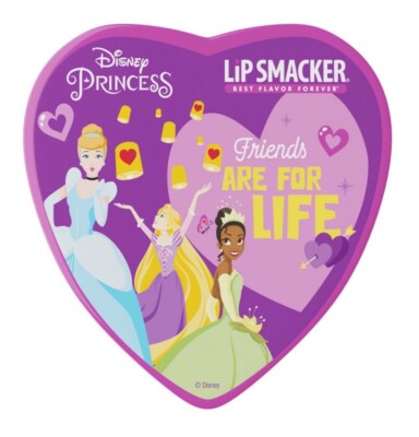 lip smackers heart tin lip balm trio c 0050051128444 Lip Smacker Valentines Disney Princesses Heart Tin - Trio Pack - 1.3 Oz