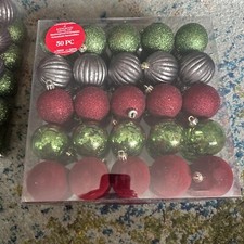 NIB Ashland Christmas Glittered Ornaments 2.2 Inch 50 Pieces Shatterproof