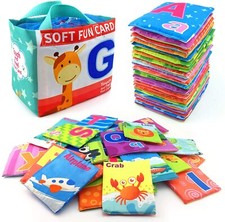 Baby Bath Books 26pcs Crinkle Cloth Book Toys for Infant Baby 0-3-6-12-18 Months