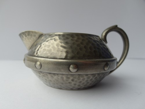 Arts & Crafts Stil Teekanne Hammerschlag CRAFTSMAN SHEFFIELD PEWTER F945 - Bild 14 von 14