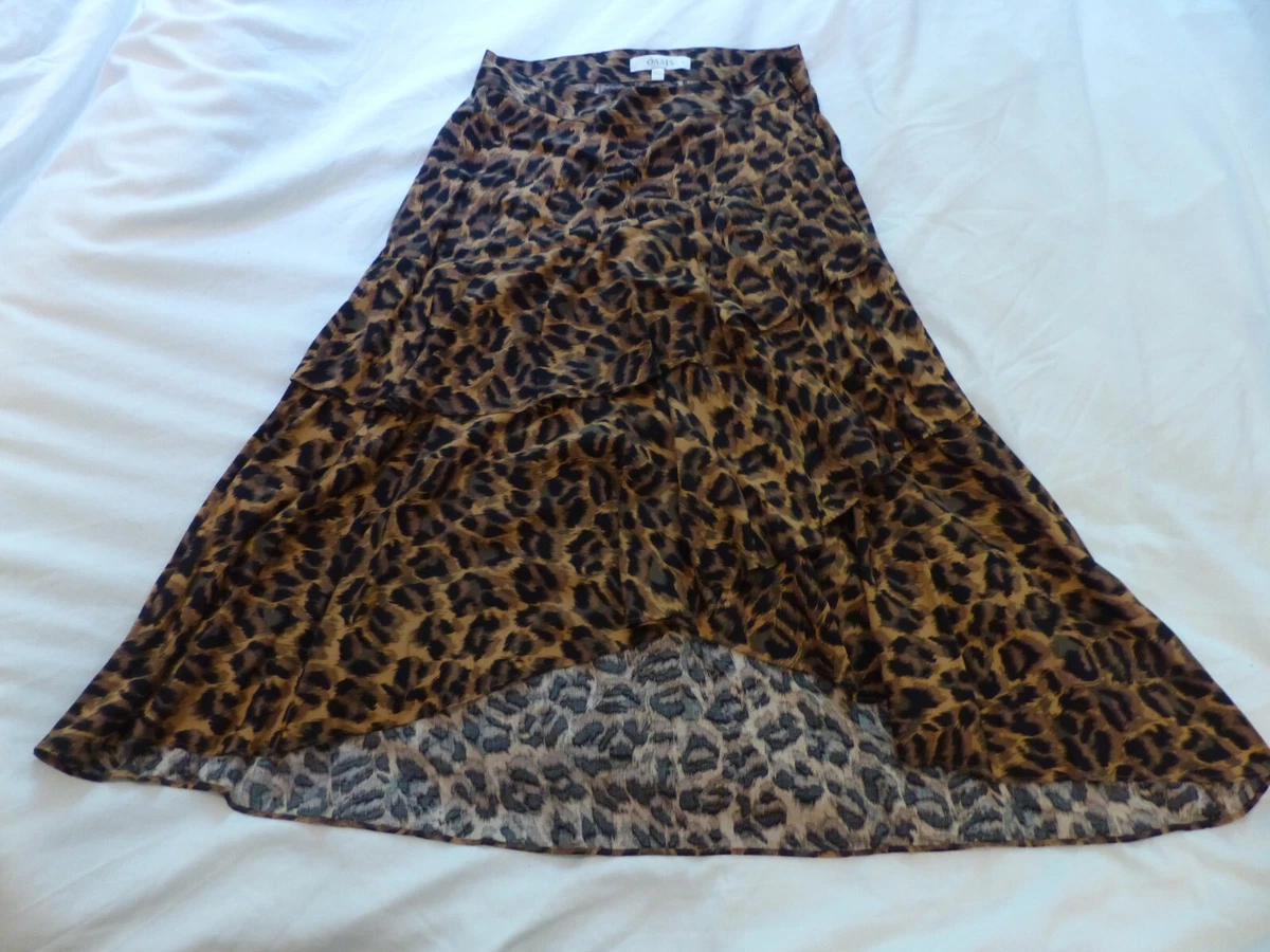 Oasis animal print wrap skirt sales