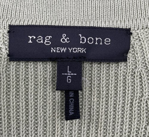 Maglione Rag & Bone Amy misto cotone a costine taglia grande tunica verde chiaro - Foto 12 di 12