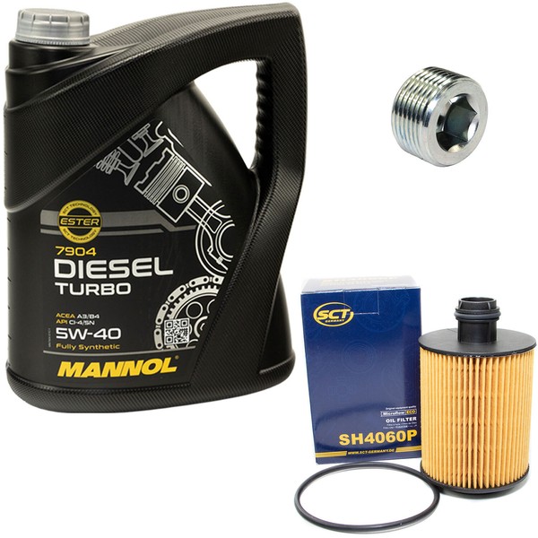 MotoröL ÖLfilter SH4060P 5W40 5 Liter ÖLablassschraube FüR Fiat Panda Multijet-image