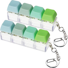 2 PCS Keyboard Fidget Toy, Keyboard Fidget Keychain 4-In-1 Keyboard Decompressio