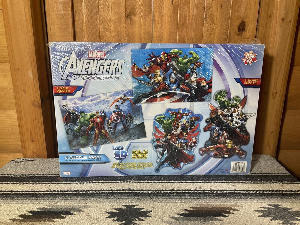 Marvel Avengers Assemble 4 3D Puzzles Pack 2 Giant 2 Shaped Wood