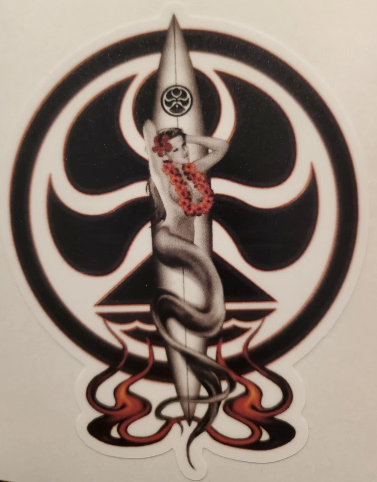 Hawaiian Island Creations Mermaid vinyl sticker - Hawaii decal HIC surf