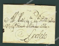 UMBRIA. Bollo a secco dell'appaltatore postale su lettera del 1786 da Roma