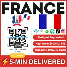 [eSIM] France eSIM e-SIM card Travel Sim card Tarjeta eSIM Dato Data only 🛜A+