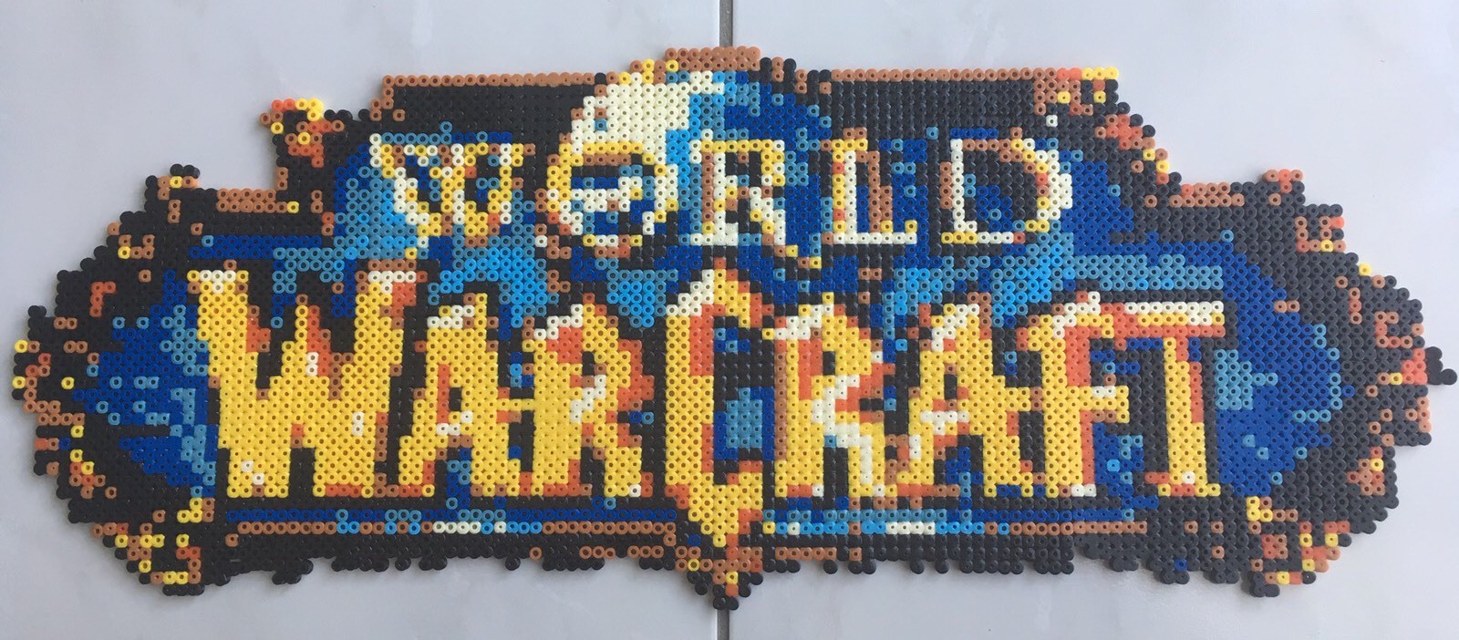 Pixel Art World of Warcraft : logo en perles à repasser pour déco geek unique de 15cm