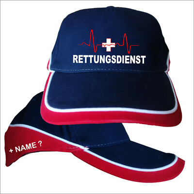 Rettungsdienst 1. Hilfe EKG Linie Basecape Baseballkappe Cap Mütze Bekleidung 30