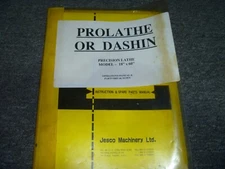 Prolathe or Dashin 18" x 60" Precision Lathe Parts Catalog & Operator Manual