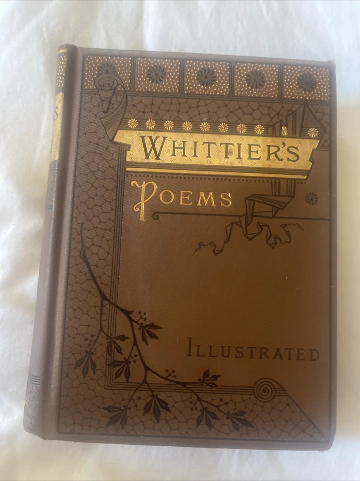 Antique Book Whittier’s Poems 1884 illustrated - Image 2 of 4