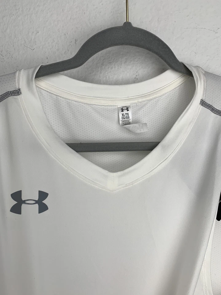 Under Armor Impact Compression Tank White Size XL 1270753 D30 Football New $69 - Image 4 of 4