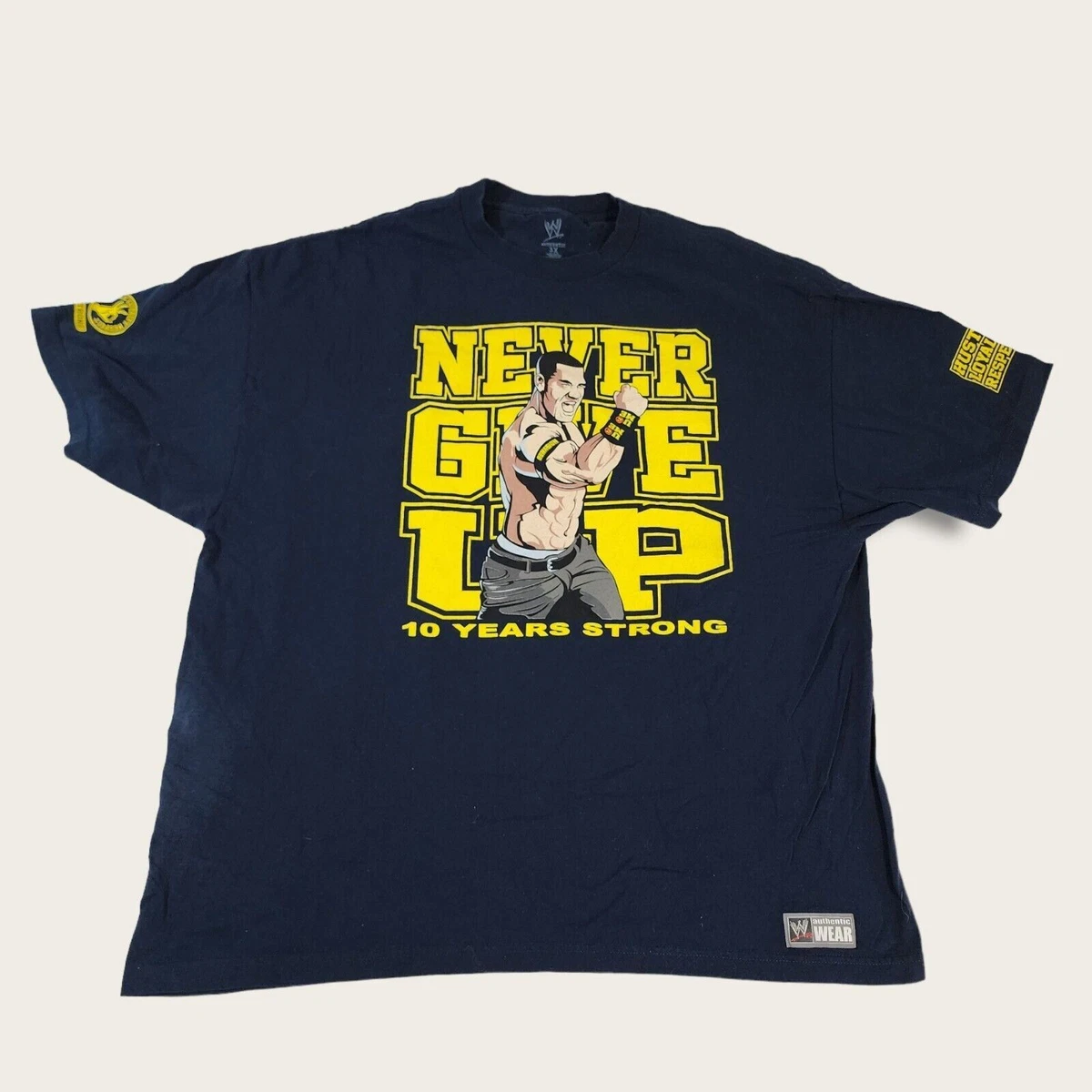 WWE John Cena Mens 3X Never give up Blue Graphic Tshirt GREAT eBay