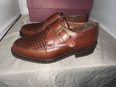 ET Wright Italian Leather Men\'s Monk Strap Dress Shoes Size 10B E T WRIGHT Monk Strap Brown Leather Shoes Italy Sz 8 NEW | eBay main image 4