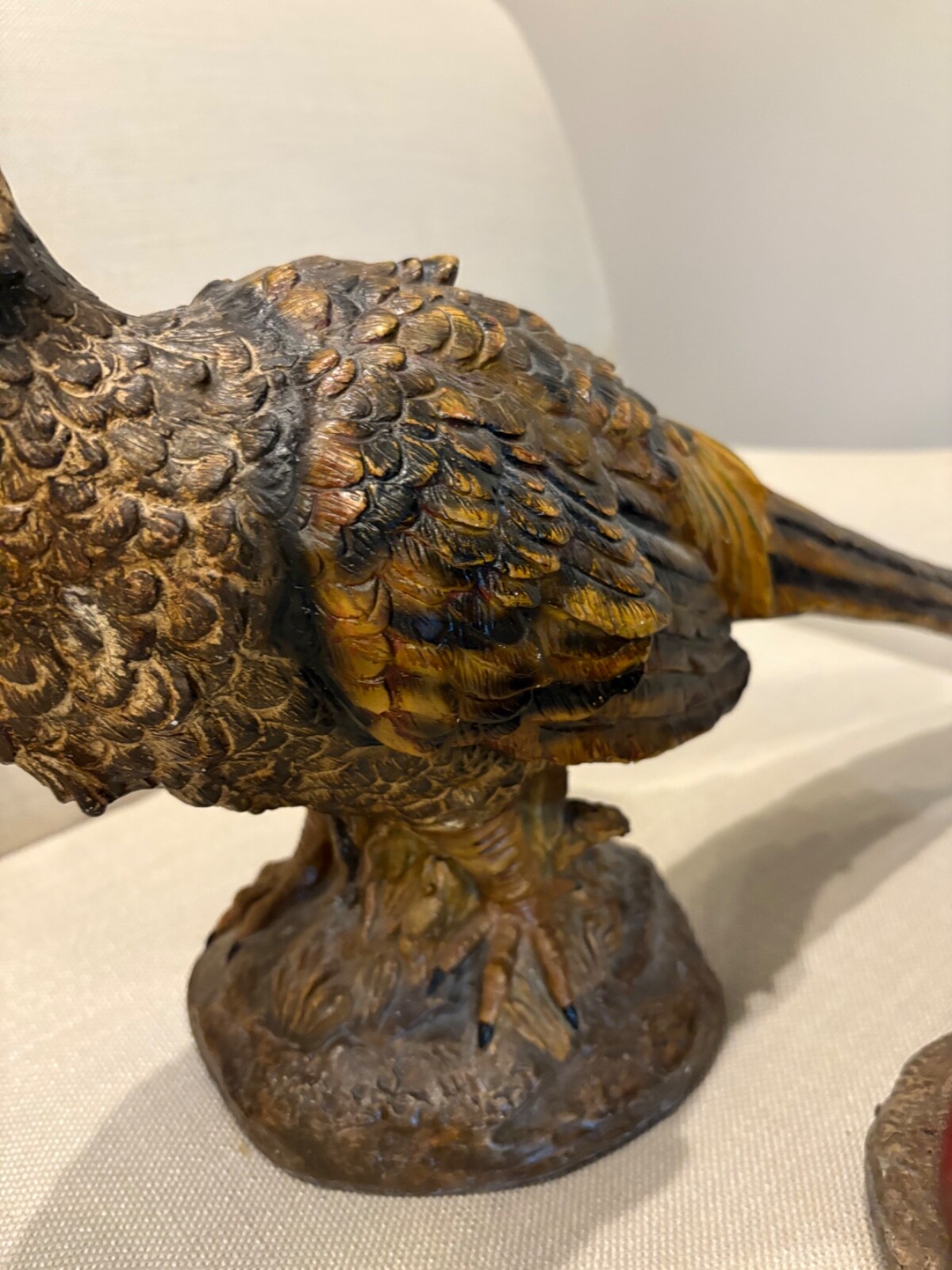 vtg pair of handpainted pheasant figurine 21x13"