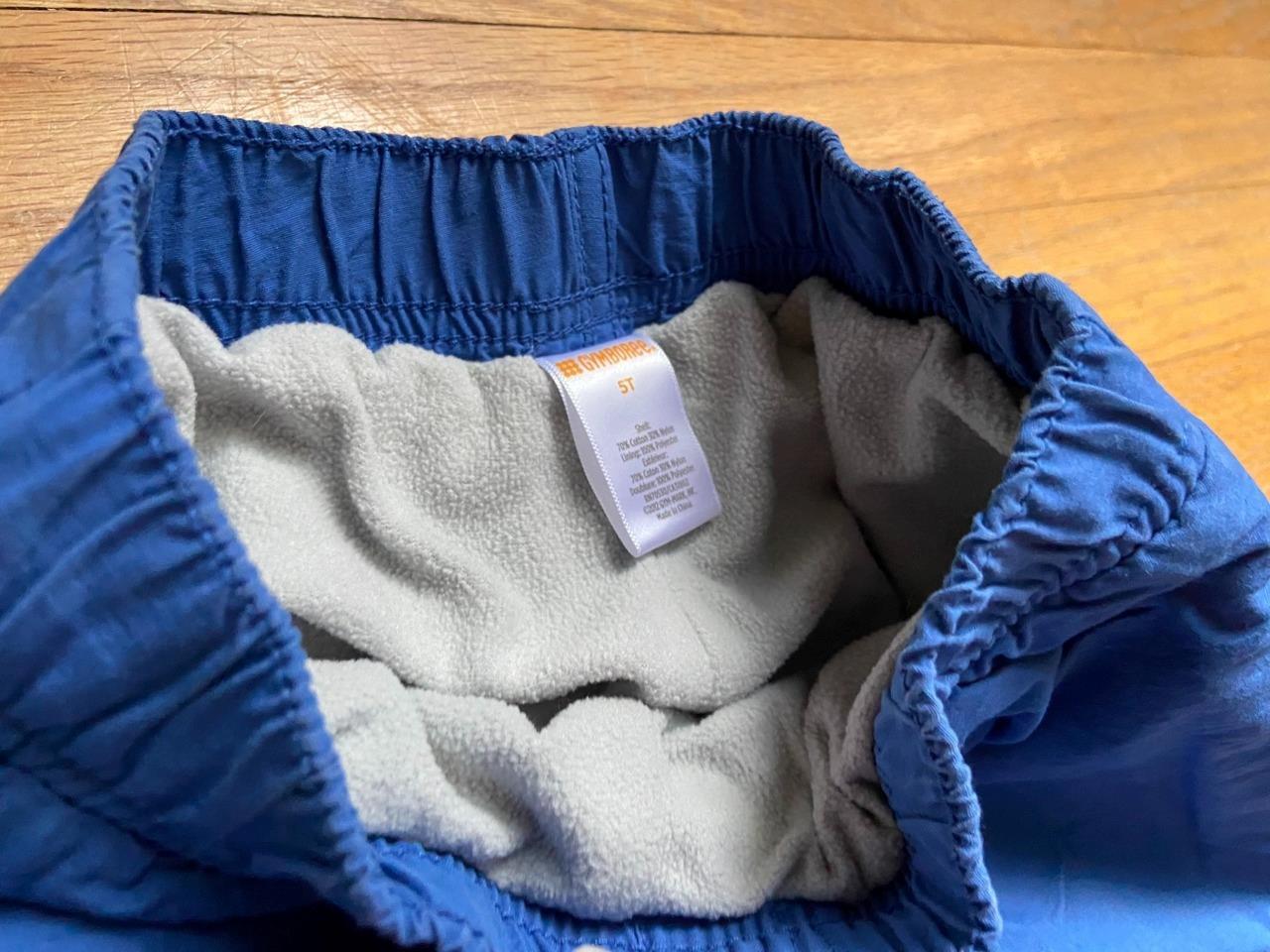 Gymboree 2pc Green Penguin Tee Blue Cotton/Nylon FleeceLined Pants Sz