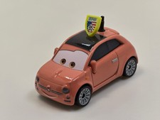 DISNEY PIXAR CARS - CARTNEY CARSPER - LIGHTNING McQUEEN FAN FIAT 500 - PRE OWNED