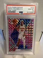 Sekou Doumbouya 2019-20 Panini Mosaic Pink Camo Prizm Rookie Card RC #243 PSA 10. rookie card picture