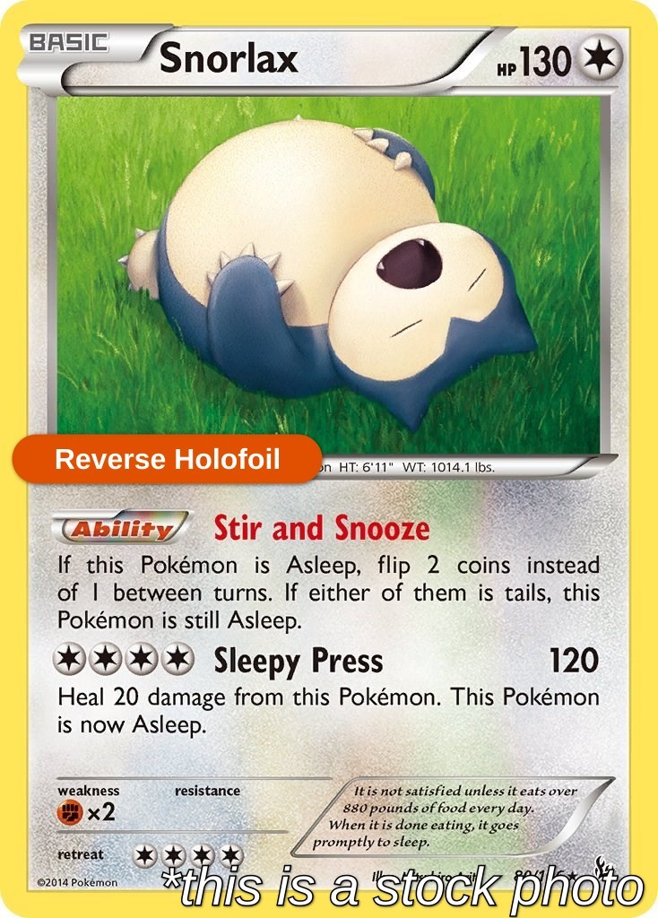 Reverse Holofoil - Snorlax - 80/106 - XY - Flashfire - LP