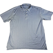Mens Peter Millar Summer Comfort Golf Polo Shirt Blue Circles Geometric Sz 2XL