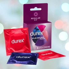 Durex Pleasure Pack Assorted Condoms | 3-Pack