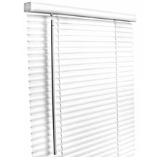 Window Blinds, Vinyl, White, 493N75