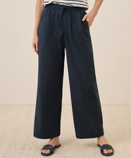 Pact Pants Women'S Monterey Poplin Wide Leg Pant Medium Midnight Blue