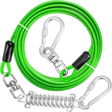 jenico Dog Tie Out Cable, 10/15/20/30/40/50/70/100/150FT Runner 10FT, Green 